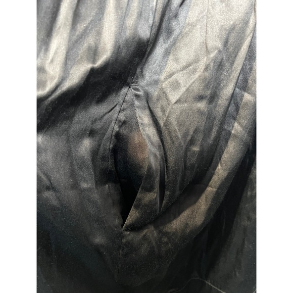 Club Monaco Black Silk Blend Satin Mini Dress Pockets Size 10 Cocktail Y2K - Picture 10 of 13